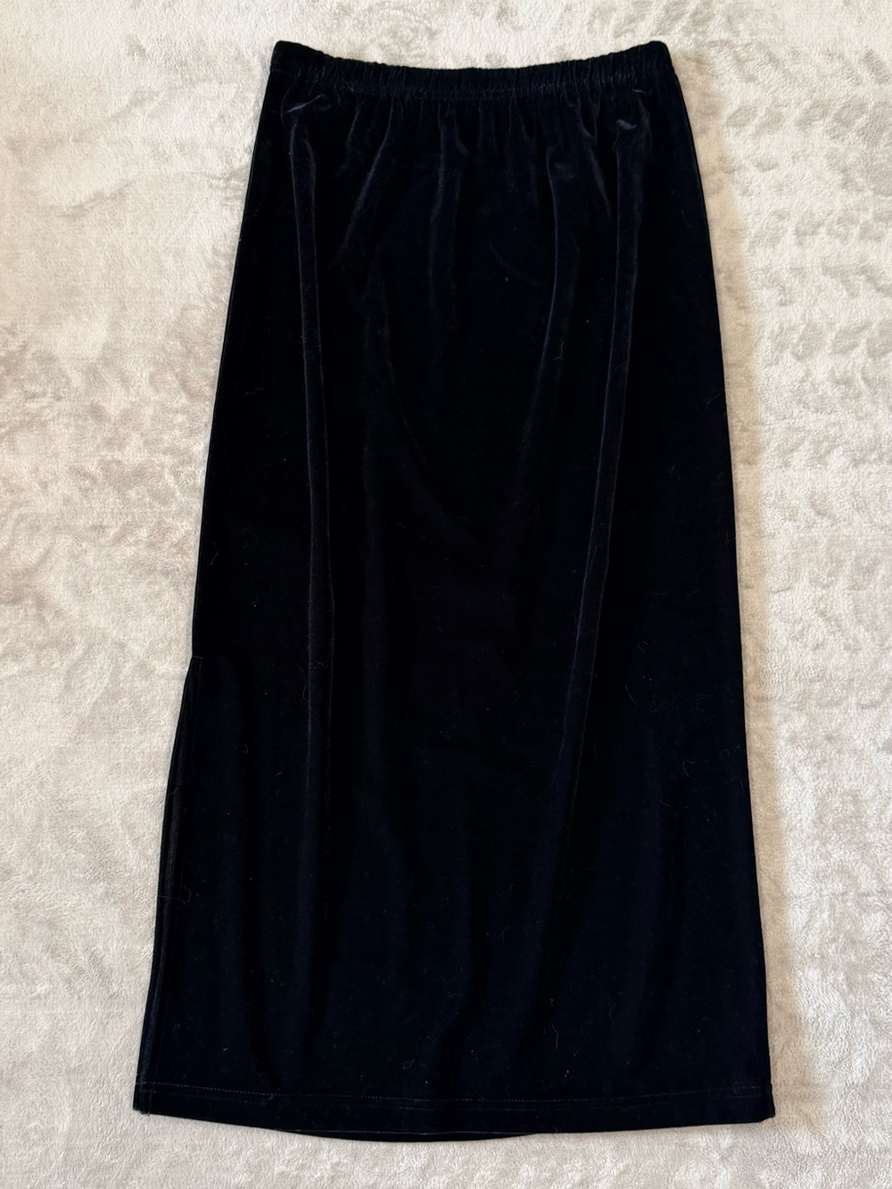 Briggs New York Black Velvet Midi Skirt Size Medium 90s Grunge Goth Chic